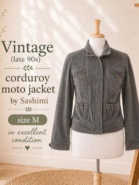 Vintage Sashimi Corduroy Moto Jacket US size M